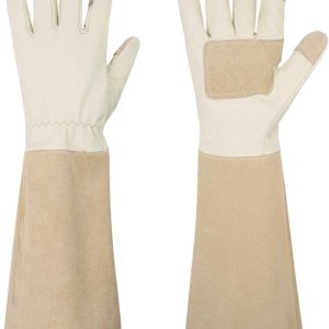 Rose Pruning Gloves for Men & Women, Long Thorn Proof Gardening Gloves, Breathable Pigskin Leather Gauntlet, Best Garden Gifts & Tools for Gardener