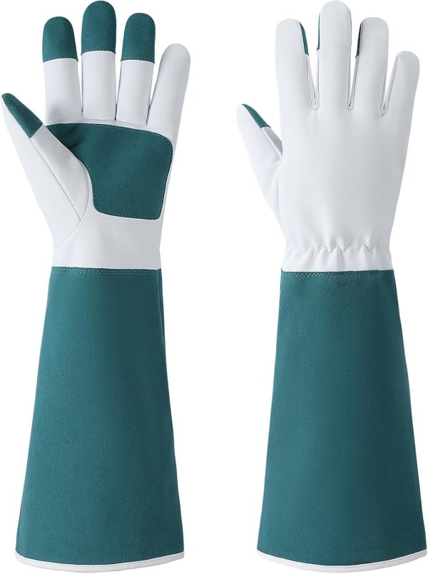 Gardening Gloves for Women, Long Breathable Garden Gloves, Thorn-Proof Protective Gloves, Medium