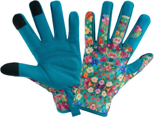 Gardening Gloves for Women, Printed Touchscreen Garden Gloves with Grip, Thorn-Proof Puncture-Resistant Work Gloves