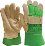 Suede Leather Palm Garden Gloves with Safety Cuff