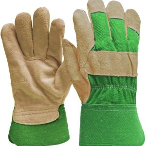 Suede Leather Palm Garden Gloves with Safety Cuff