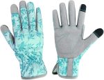Gardening Gloves for Women Thorn Proof Garden Gloves, Leather Womens Garden Gloves Puncture Resistant, Touch Screen Working Gloves for Digging,Weeding,Planting Medium