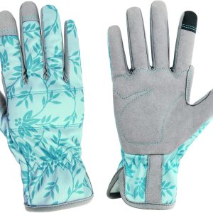 Gardening Gloves for Women Thorn Proof Garden Gloves, Leather Womens Garden Gloves Puncture Resistant, Touch Screen Working Gloves for Digging,Weeding,Planting Medium