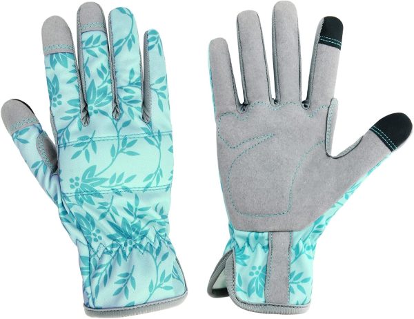 Gardening Gloves for Women Thorn Proof Garden Gloves, Leather Womens Garden Gloves Puncture Resistant, Touch Screen Working Gloves for Digging,Weeding,Planting Medium