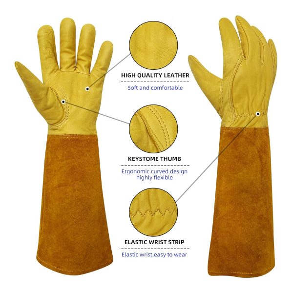 Long Sleeve Gardening Gloves, Rose Pruning Gardening Gloves, Puncture and Scratch Resistant, Breathable, Soft and Flexible, Best Garden Gifts & Tools for Gardener