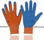 Kids Gardening Gripper Gloves for age 3-13, 2 Pairs Foam Rubber Coated Garden Gloves for girls boys (Size 4 (age 7-8))