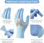 3 Pairs Garden Gloves for Women- Breathable Rubber Coated Work Gloves