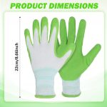 2 Pairs Gardening Gloves, Breathable Latex Coated Work Gloves for Women and Men Non-Slip Grip for Outdoor Yard and Garden Tasks Green Purple One Size