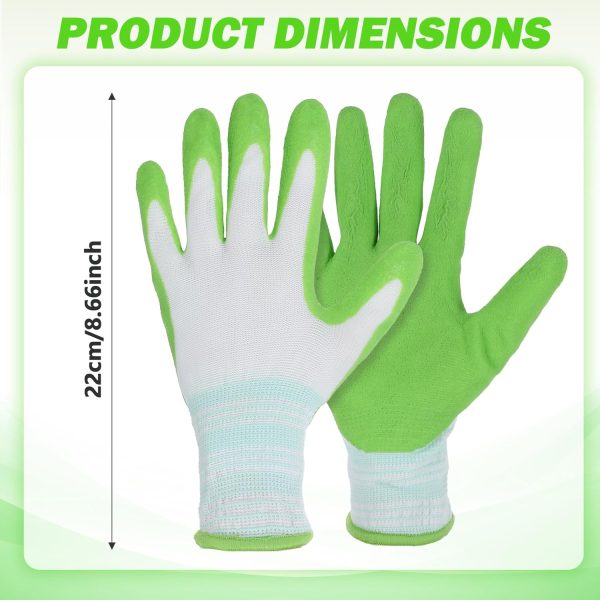 2 Pairs Gardening Gloves, Breathable Latex Coated Work Gloves for Women and Men Non-Slip Grip for Outdoor Yard and Garden Tasks Green Purple One Size