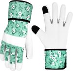 Leather Gardening Gloves for Women Garden Gloves Thorn Proof Touch Screen Design Heavy Duty Working Yard Gloves