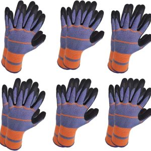 6 pairs Gardening Gloves Great Gifts for Women and Men, Summer Work Gloves Men Breathable Latex Coated Patio Garden Gloves, Outdoor Protective Work Gloves