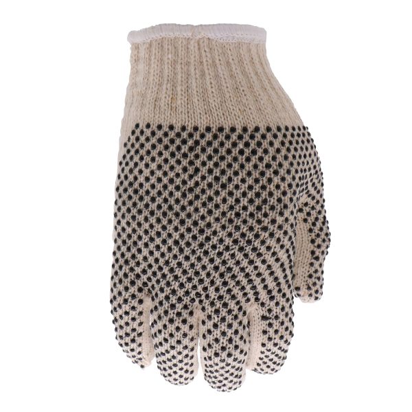 Men's 6-Pack String Knit with Gripping Dots General Purpose Work Glove, Superior Grip, Extreme Comfort, Reversible, White, Large