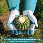 Gardening Gloves for Women, Long Breathable Garden Gloves, Thorn-Proof Protective Gloves, Medium