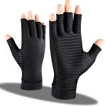 Copper Compression Gloves for Arthritis Pain Relief, Arthritis Gloves for Women and Man, Fingerless Compression Gloves for Rheumatoid, Tendonitis, Swelling (1 Pair,X-Large)