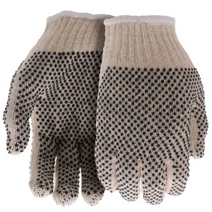 Men's 6-Pack String Knit with Gripping Dots General Purpose Work Glove, Superior Grip, Extreme Comfort, Reversible, White, Large